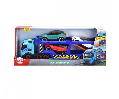Ігровий набір автотранспортер Volvo (40 см) з машинками Dickie Toys 3747017 світло, звук