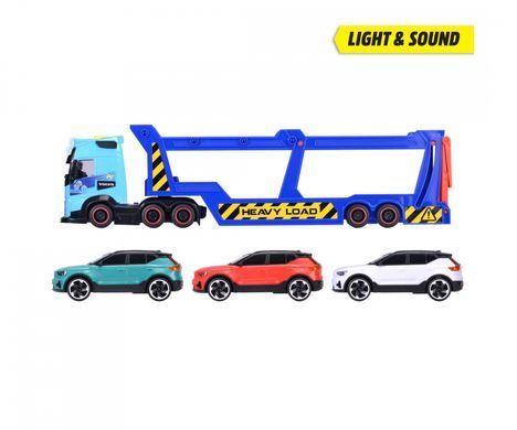 Ігровий набір автотранспортер Volvo (40 см) з машинками Dickie Toys 3747017 світло, звук