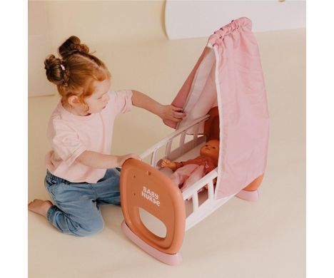 Колыбель с балдахином для пупса Baby Nurse Smoby 7600220391 терракотовая пудра