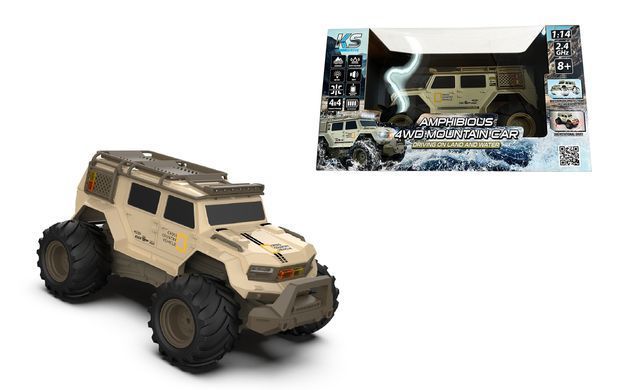 Уцінка всюдихід амфібія на радіокеруванні Amphibious 4WD Mountain Car (1:14, 2.4 GHz) KS Drive SL-8018ARH світло, звук