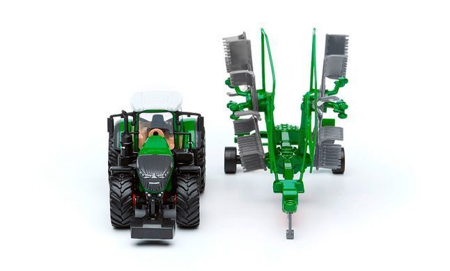 Модель-трактор Fendt 1050 Vario з роторними валковими граблями Bburago 18-31665