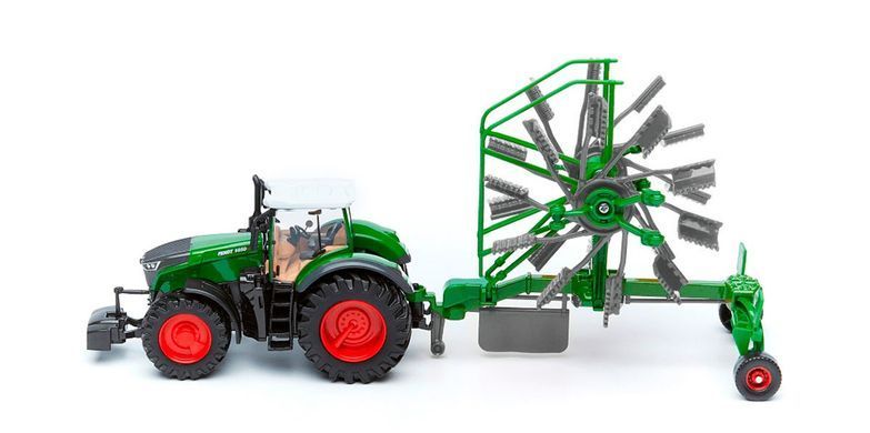 Модель-трактор Fendt 1050 Vario з роторними валковими граблями Bburago 18-31665