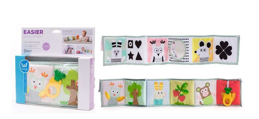 Розвиваюча книжка-розкладушка 3 в 1 Мишенята-мавпенята Baby Book Taf Toys 12025