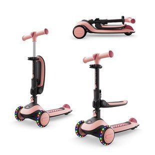 Складаний самокат-велобіг 2в1 Halley 2 Rose Pink KRHALL02PNK0000 з LED колесами
