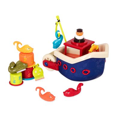 Уценка Игровой набор Ловись, рыбка Fish and Splish Bath Boat Battat BX2204Z (13 игрушек для ванны)