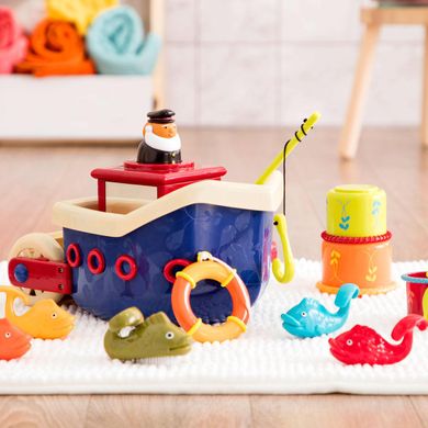 Уценка Игровой набор Ловись, рыбка Fish and Splish Bath Boat Battat BX2204Z (13 игрушек для ванны)