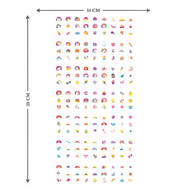 Дитячий набір наклейок на тіло та нігті Avenir NA218205 Єдинороги (260шт)