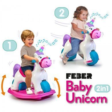 Гойдалка-каталка Єдиноріг 2в1 Baby Unicorn Feber FED35000 реалістичний звук