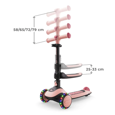Складаний самокат-велобіг 2в1 Halley 2 Rose Pink KRHALL02PNK0000 з LED колесами