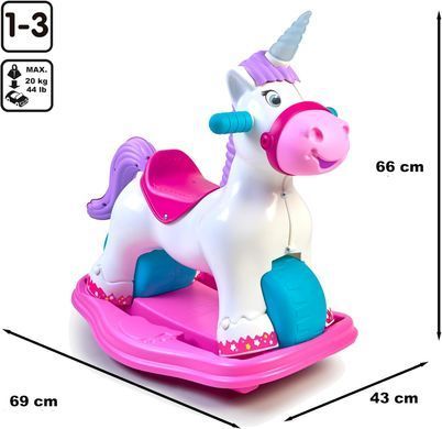 Гойдалка-каталка Єдиноріг 2в1 Baby Unicorn Feber FED35000 реалістичний звук
