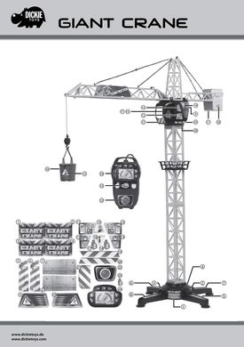 Будівельний кран на дистанційному керуванні (100см) Giant Crane Dickie Toys 3462411/1139013