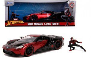 Металева машинка 2017 Ford GT з фігуркою Майлза Моралеса Людина-павук 1/24 Jada Toys 253225008
