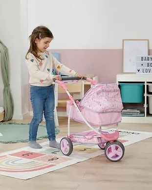 Трехколесная коляска 2в1 для куклы Baby Born Deluxe Pram Flowers MGA Zapf Creation 841082 складная