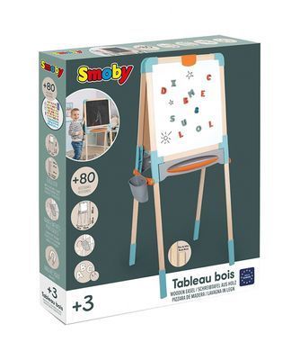 Двосторонній дерев'яний мольберт Веселе навчання Smoby Wooden Board 410401