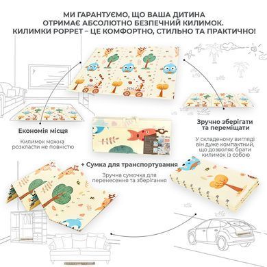 Уценка Детский складной, двусторонний термоковрик (200х180 см) Poppet PP035-200