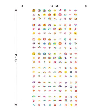 Дитячий набір наклейок на тіло та нігті Avenir NA218207 Квіти (260шт)