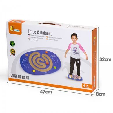 Сенсорная деревянная доска для балансировки с лабиринтом Trace and Balance Viga Toys 50668