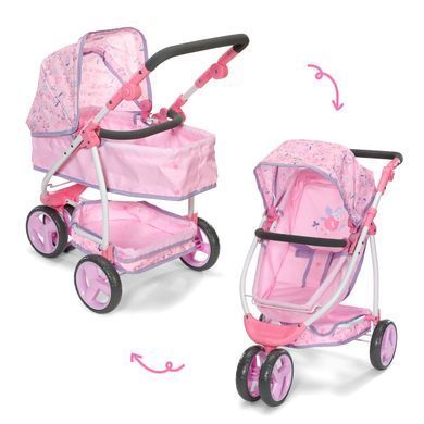 Трехколесная коляска 2 в 1 для куклы Baby Born Deluxe Pram Flowers Zapf Creation 841082