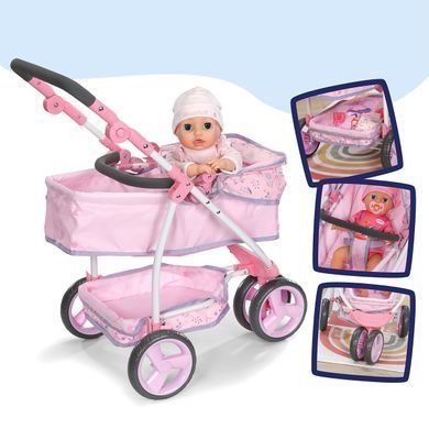 Трехколесная коляска 2 в 1 для куклы Baby Born Deluxe Pram Flowers Zapf Creation 841082