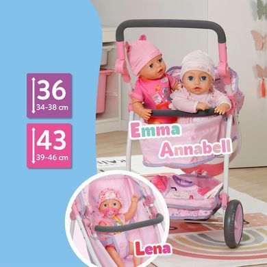 Трехколесная коляска 2 в 1 для куклы Baby Born Deluxe Pram Flowers Zapf Creation 841082