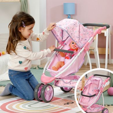 Трехколесная коляска 2 в 1 для куклы Baby Born Deluxe Pram Flowers Zapf Creation 841082