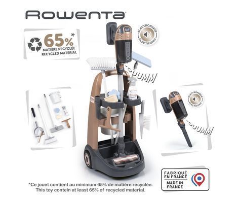 Дитячий візок для прибирання з ручним пилососом Rowenta Smoby 7600330326 зі звуком