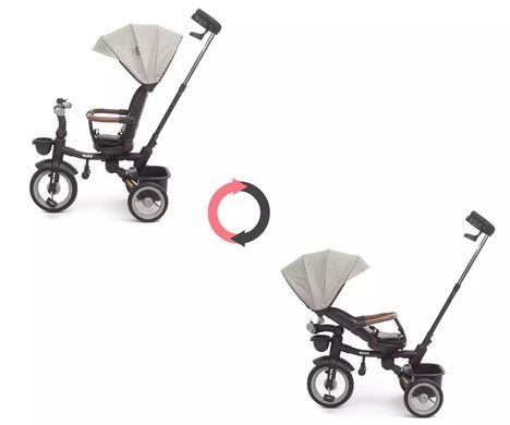Дитячий триколісний велосипед Milly Mally Twinkle Grey MMTW02G з поворотним сидінням