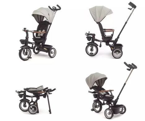 Дитячий триколісний велосипед Milly Mally Twinkle Grey MMTW02G з поворотним сидінням