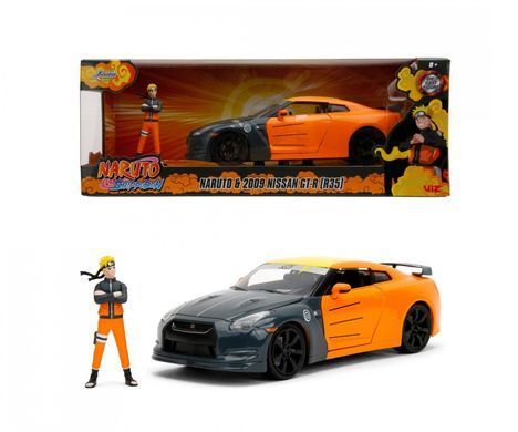 Металева машинка Naruto 2009 Nissan GT-R (R35) 1:24 з фігуркою Наруто Jada Toys 253255054