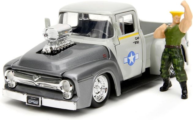 Металлическая машинка (1:24) Street Fighter 1956 года Ford F-100 с фигуркой Гайла Jada Toys 253255057