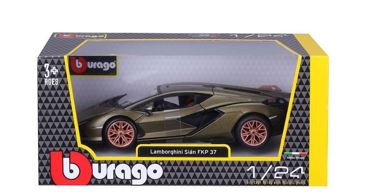 Металева машинка (1:24, 20 см.) Lamborghini Si&aacute;n FKP 37 Bburago 18-21099 в асортименті