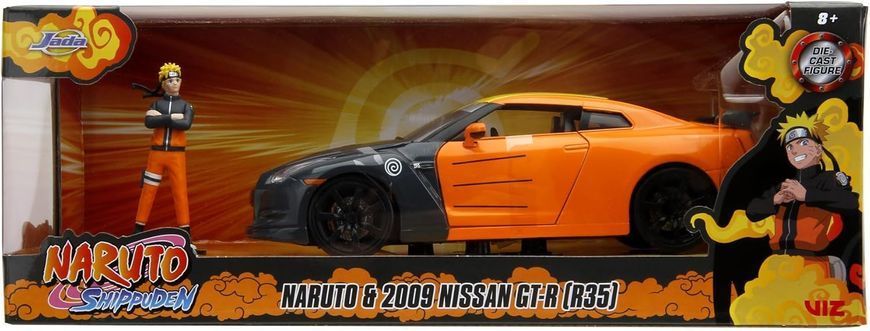 Металева машинка Naruto 2009 Nissan GT-R (R35) 1:24 з фігуркою Наруто Jada Toys 253255054