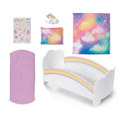 Кроватка для куклы постельным бельем BABY born Zapf Creation 835999 Rainbow Bed свет, звук