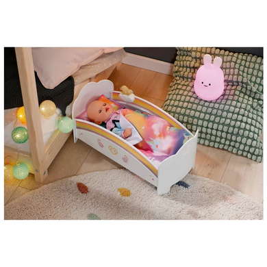 Кроватка для куклы постельным бельем BABY born Zapf Creation 835999 Rainbow Bed свет, звук