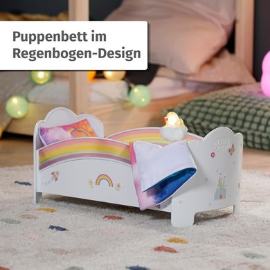 Ліжечко для ляльки постільною білизною BABY born Zapf Creation 835999 Rainbow Bed світло, звук