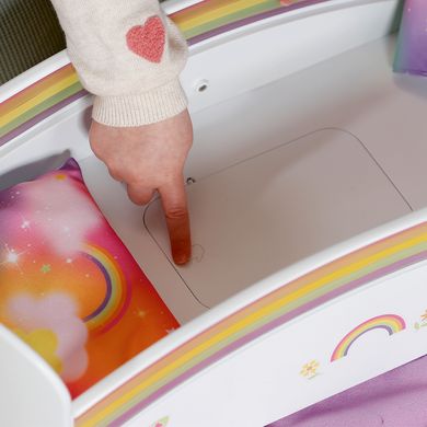 Кроватка для куклы постельным бельем BABY born Zapf Creation 835999 Rainbow Bed свет, звук