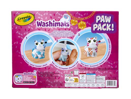 Уценка. Набор для творчества Мои любимцы Washimals Paw Pack (5 фигурок, 6 маркеров) Crayola 74-1661