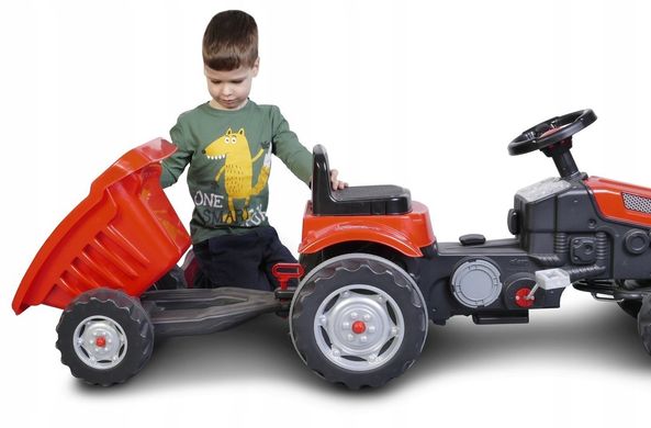 Дитячий педальний трактор з причепом Active pedal tractor Pilsan 073168 червоний