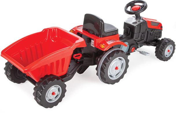 Детский педальный трактор с прицепом Active pedal tractor Pilsan 073168 красный