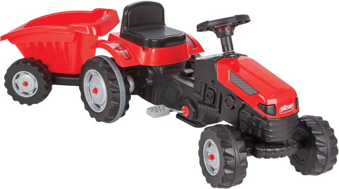 Дитячий педальний трактор з причепом Active pedal tractor Pilsan 073168 червоний