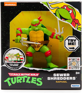 Уценка Фигурка черепашка-ниндзя Рафаэль на скейтборде TMNT Sewer Shredders Classic Funrise 71024