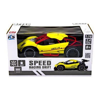 Машинка на радіокеруванні Aeolus (1:16, 2.4GHz, 3.7 V) Speed racing Drift Sulong Toys SL-284RHY жовтий