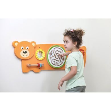 Сенсорная манипуляционная доска Медведь Teddy Bear Viga Toys 50471 сертификат FSC Монтессори