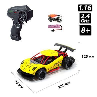 Машинка на радіокеруванні Aeolus (1:16, 2.4GHz, 3.7 V) Speed racing Drift Sulong Toys SL-284RHY жовтий