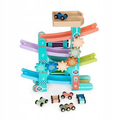 Дерев'яний спуск із ксилофоном Ecotoys ME115 6 авто