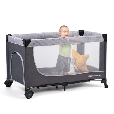 Дорожная детская кровать-манеж Kinderkraft Leody Grey KCLEOD00GRY0000
