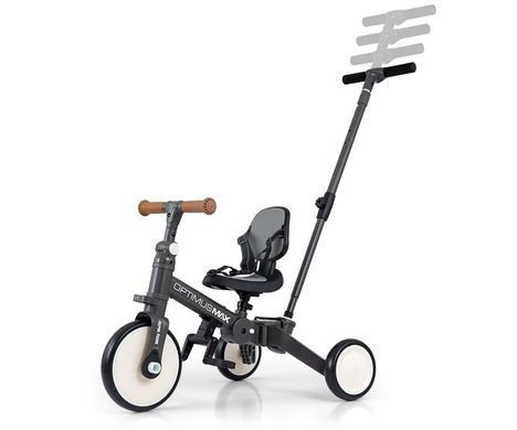 Складаний триколісний велосипед 5в1 Optimus Max Dark Grey Milly Mally MMOMX01DG
