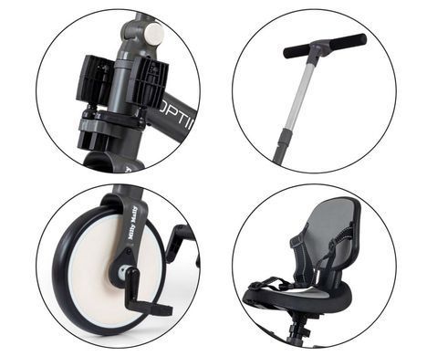 Складаний триколісний велосипед 5в1 Optimus Max Dark Grey Milly Mally MMOMX01DG