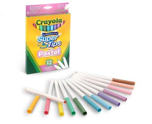 Набір фломастерів (12 шт) Super Tips Pastel Washable пастельні кольори Crayola 58-7515