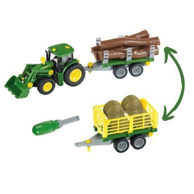 Игровой набор - конструктор Трактор с прицепом John Deere Theo Klein 3906